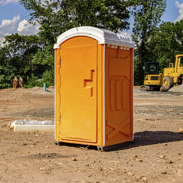 how often are the porta potties cleaned and serviced during a rental period in Throop Pennsylvania